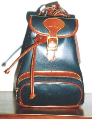 kangaroo leather little black backpack