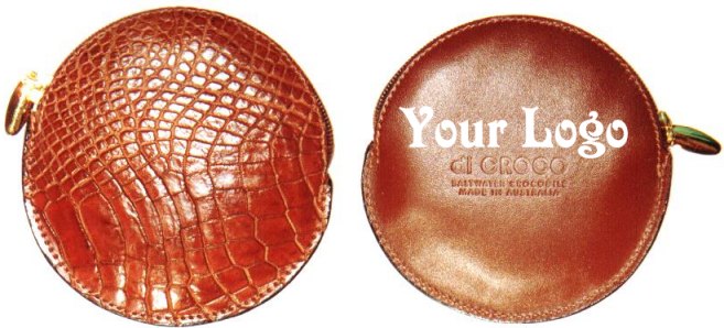 Corporate gift crocodile leather coin purses