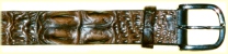 crocodile leather hornback belt dark brown