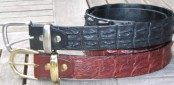 crocodile leather hornback belt