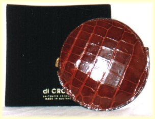 Burgundy glazed purse with a gift pouch