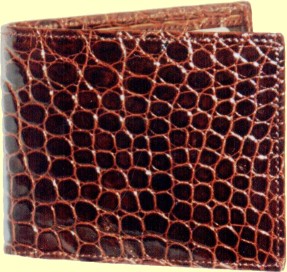 crocodile leather burgundy wallet folded