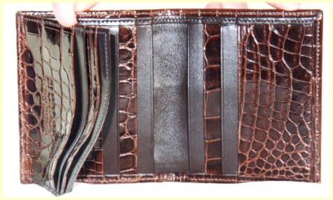 Hip wallet crocodile leather inner feature and picture ID pocket