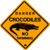 crocodile road sign
