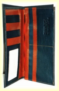 leather wallet open