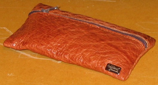 ostrich leather glasses case