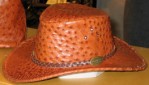 Ostrich leather hat
