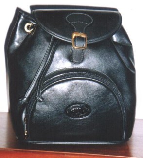 kangaroo leather black backpack