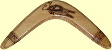 Hand burnt boomerang