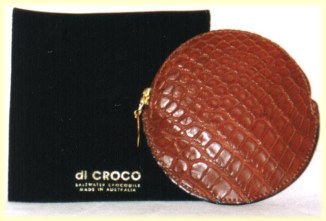 Popular matt finishing brown color crocodile leather coin purse