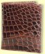 elegant crocodile leather hip wallet in burgundy color