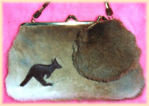 fur bag purse set