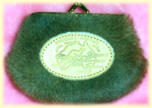 kangaroo fur purse embossed