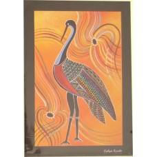 Aboriginal Art Print, Brolga, A4