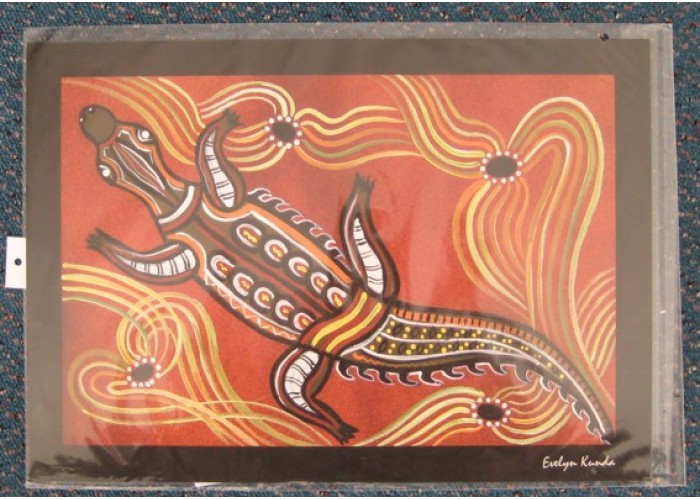 Aboriginal Art Print, Crocodile Dreaming, A3