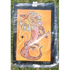 Aboriginal Art Print, Frill-necked Lizard, A4