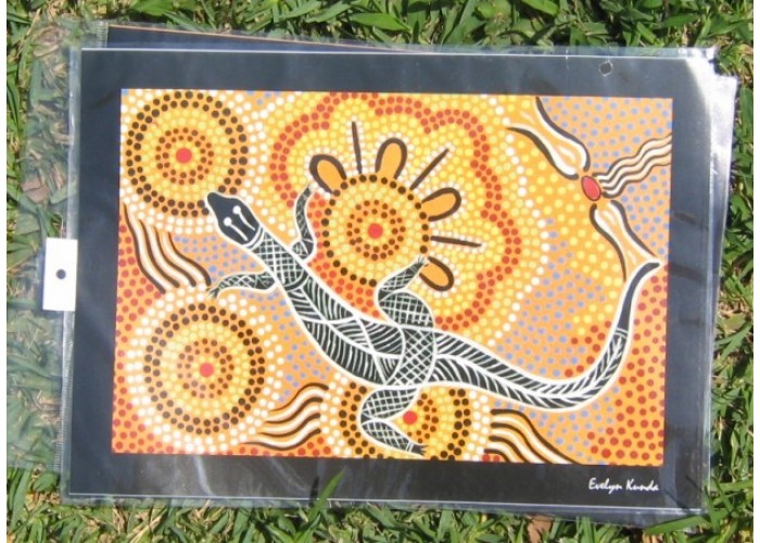 Aboriginal Art Print, Goanna People, A4