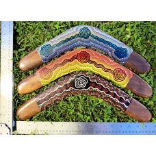 Contemporary Dot Art Boomerangs, 16 inch