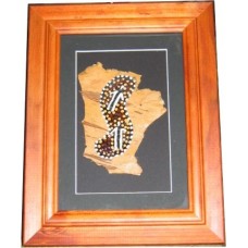 Aboriginal Bark Painting, Framed