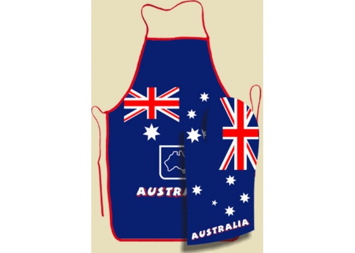 Australian Flag Apron & Oven Mitt Set