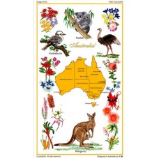 Tea Towel Australian Flora & Fauna