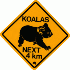 Koala Road Sign - Magnet, 48x48mm