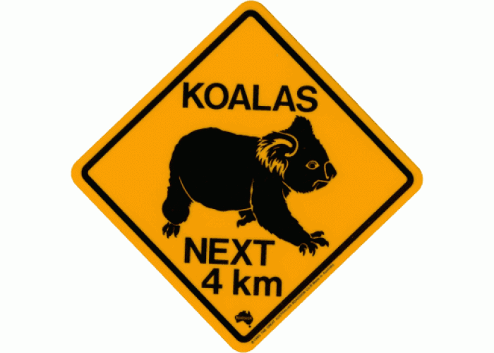 Koala Road Sign - Swing Sign, 12.5x12.5cm