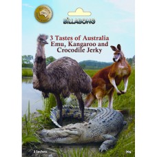 Exotic Jerky Try Pack - 3 Tastes of Australia - Emu, Kangaroo, Crocodile Jerky