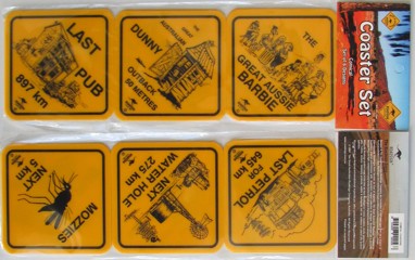 Road sign coasters - Australian icons