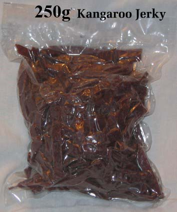 kangaroo jerky in 250g bags