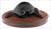 Black jade platypus figurine