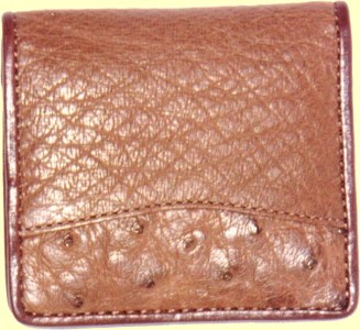 ostrich leather coin purse kango color
