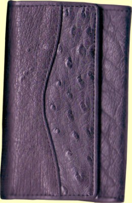 Ostrich Leather Key Case / Purse in black
