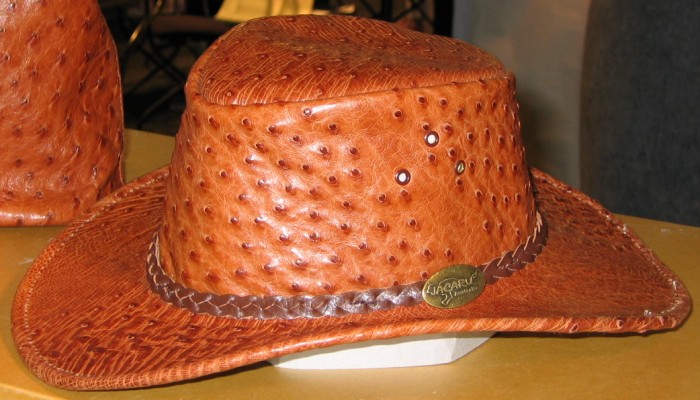 ostrich leather hat