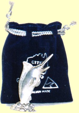 sword fish pewter figurine