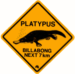 Platypus road sign