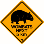 Wombat road sign